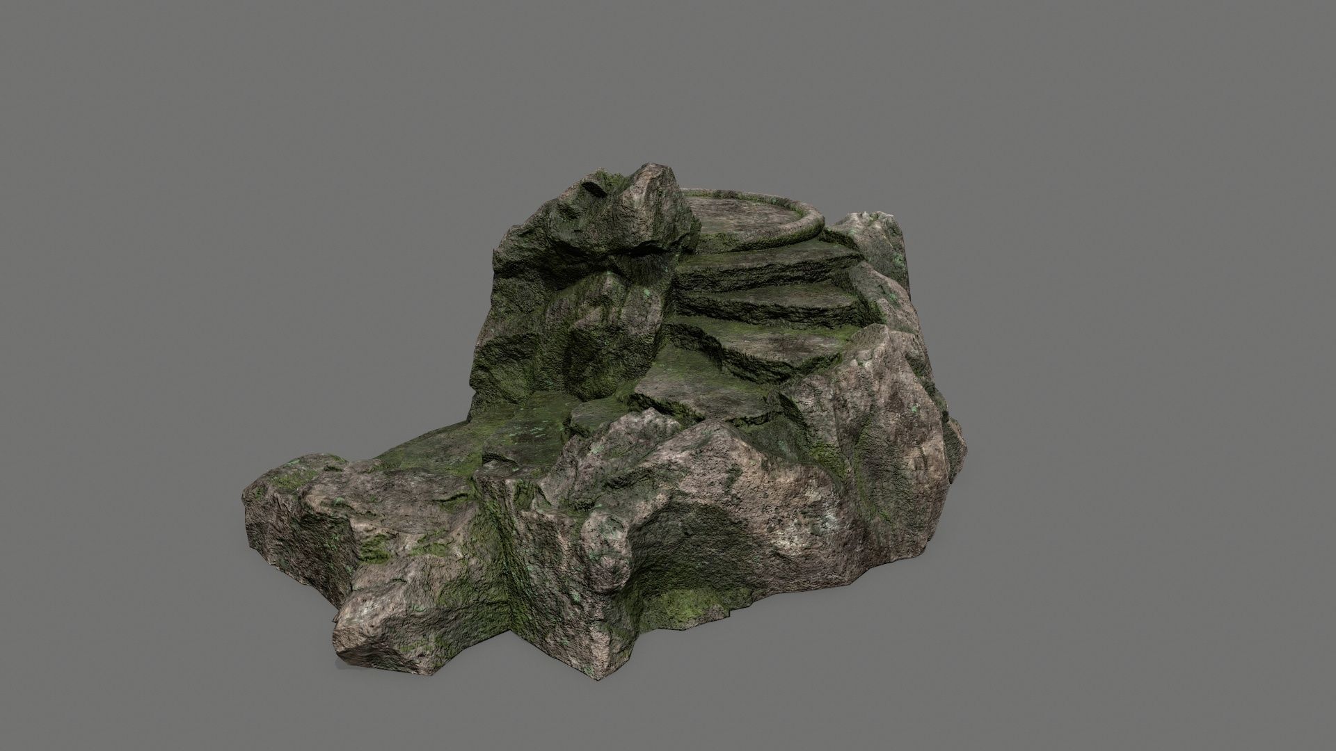 Ladder 2 rock Low-poly 3D model_3