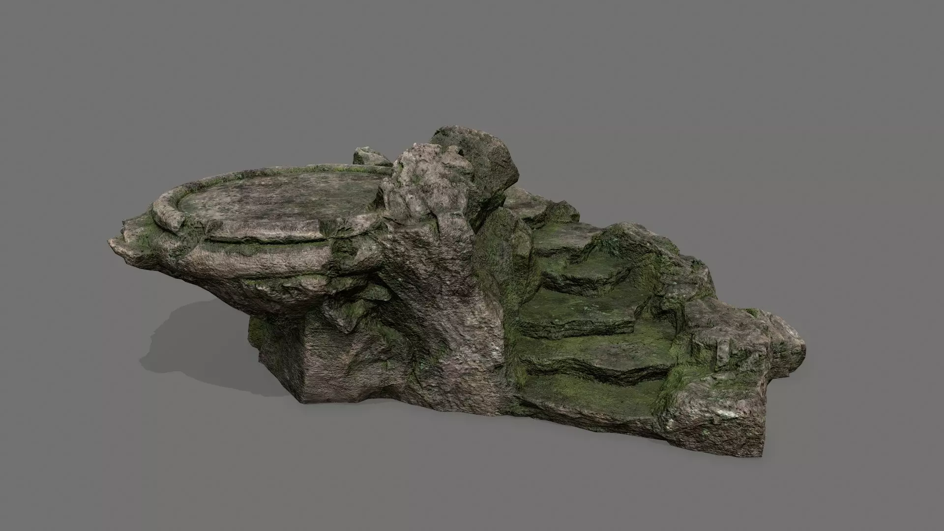 Ladder 2 rock Low-poly 3D model_0