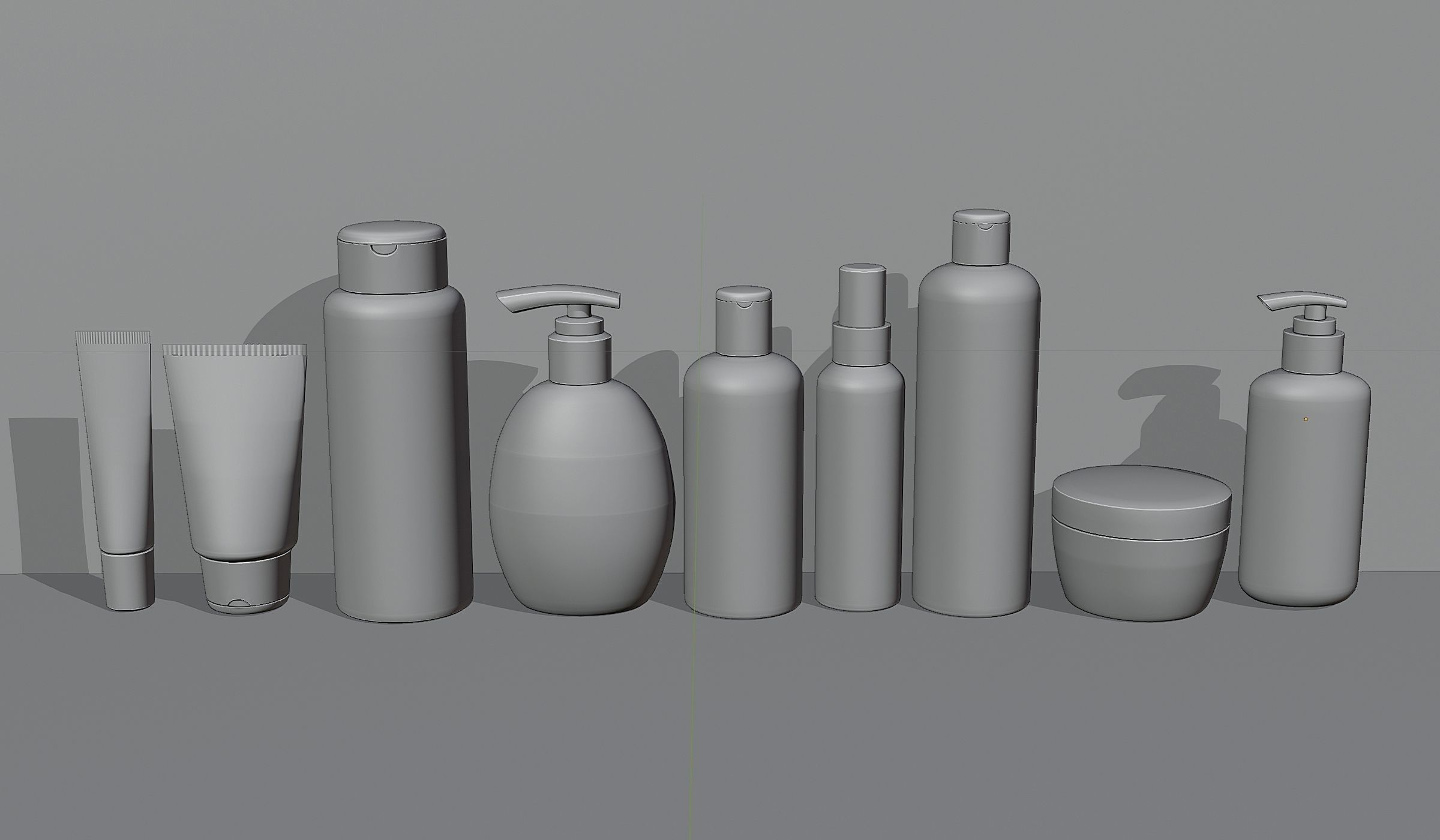 Set of containers for cosmetics Low-poly 3D model_4