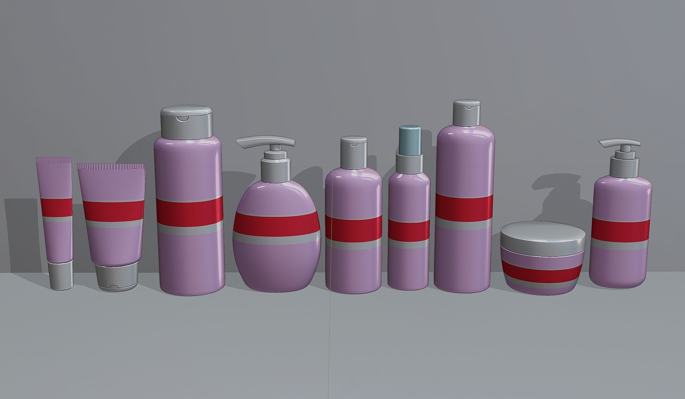 Set of containers for cosmetics Low-poly 3D model_5