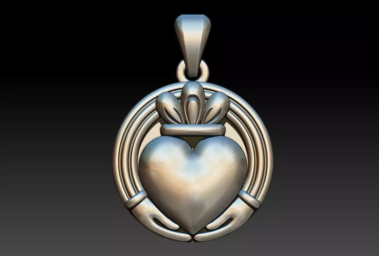 Claddagh Pendant 3D print model_0