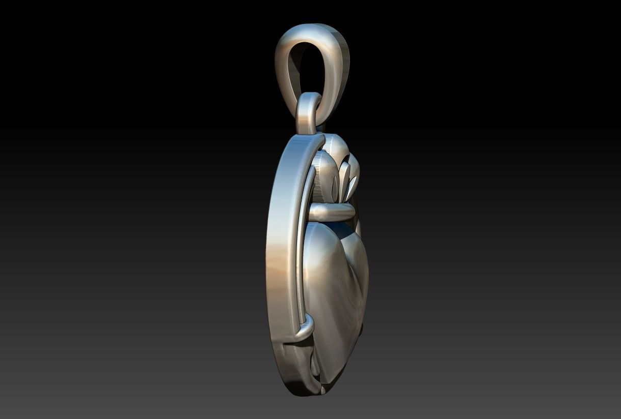 Claddagh Pendant 3D print model_3