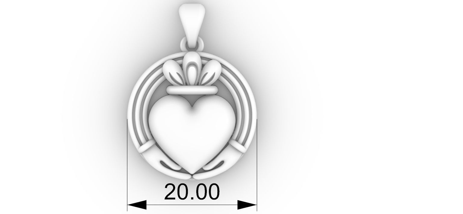Claddagh Pendant 3D print model_5