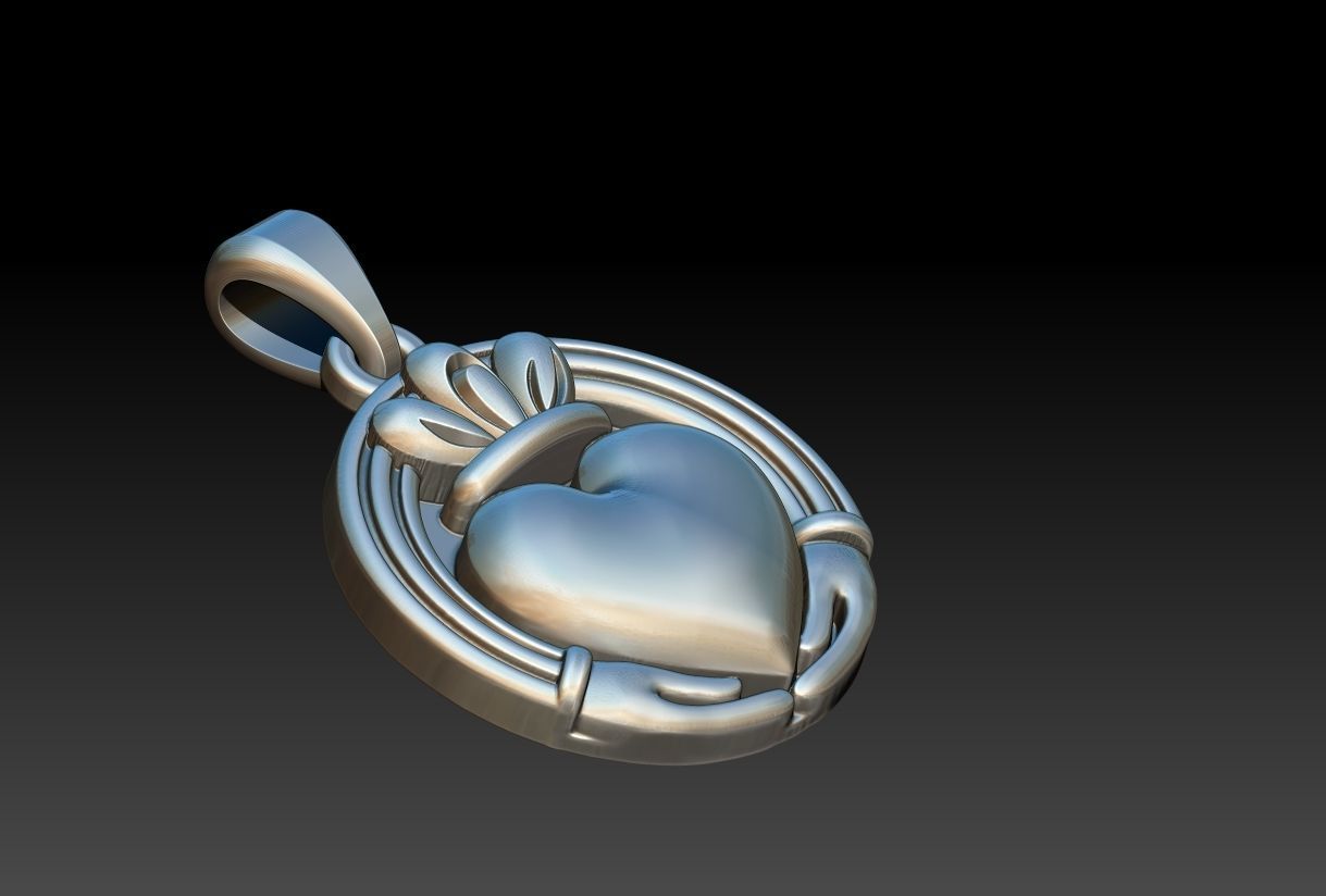 Claddagh Pendant 3D print model_13