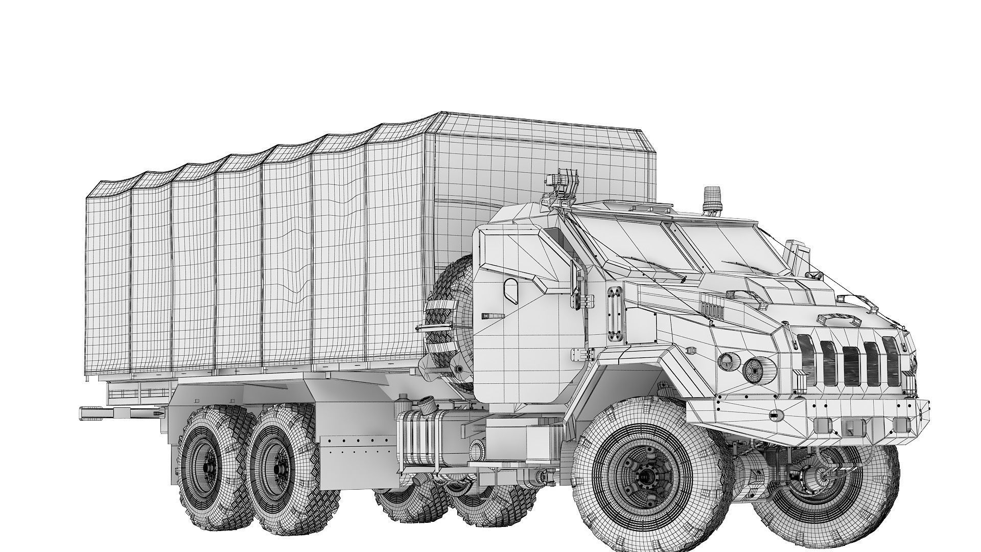 Military Tent vehicle 3D model_32