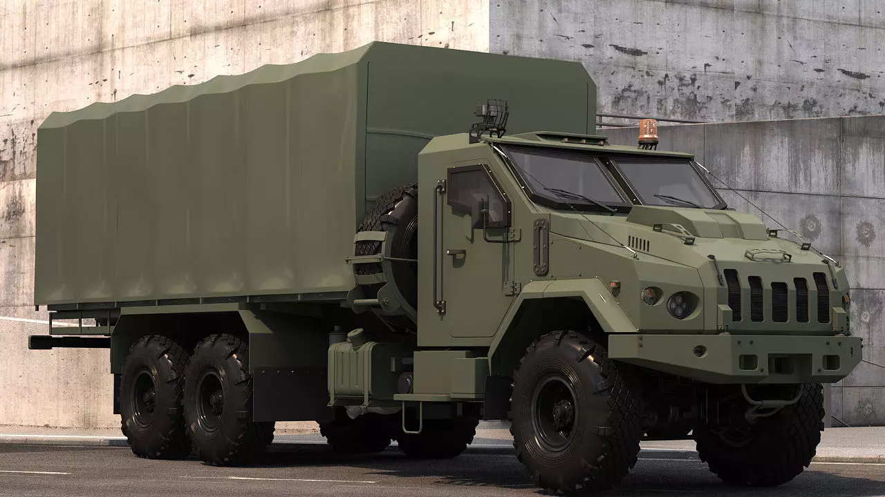 Military Tent vehicle 3D model_0