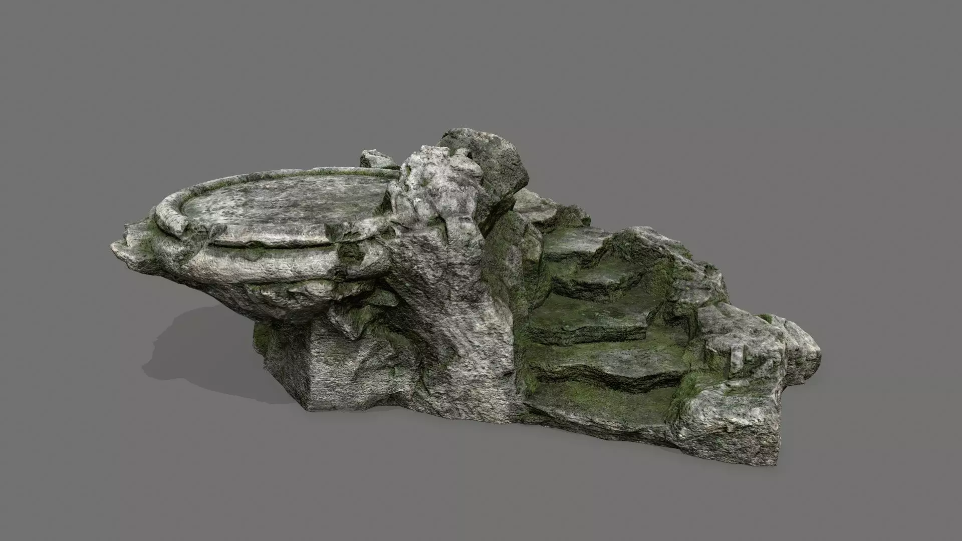 Ladder 4 rock Low-poly 3D model_0