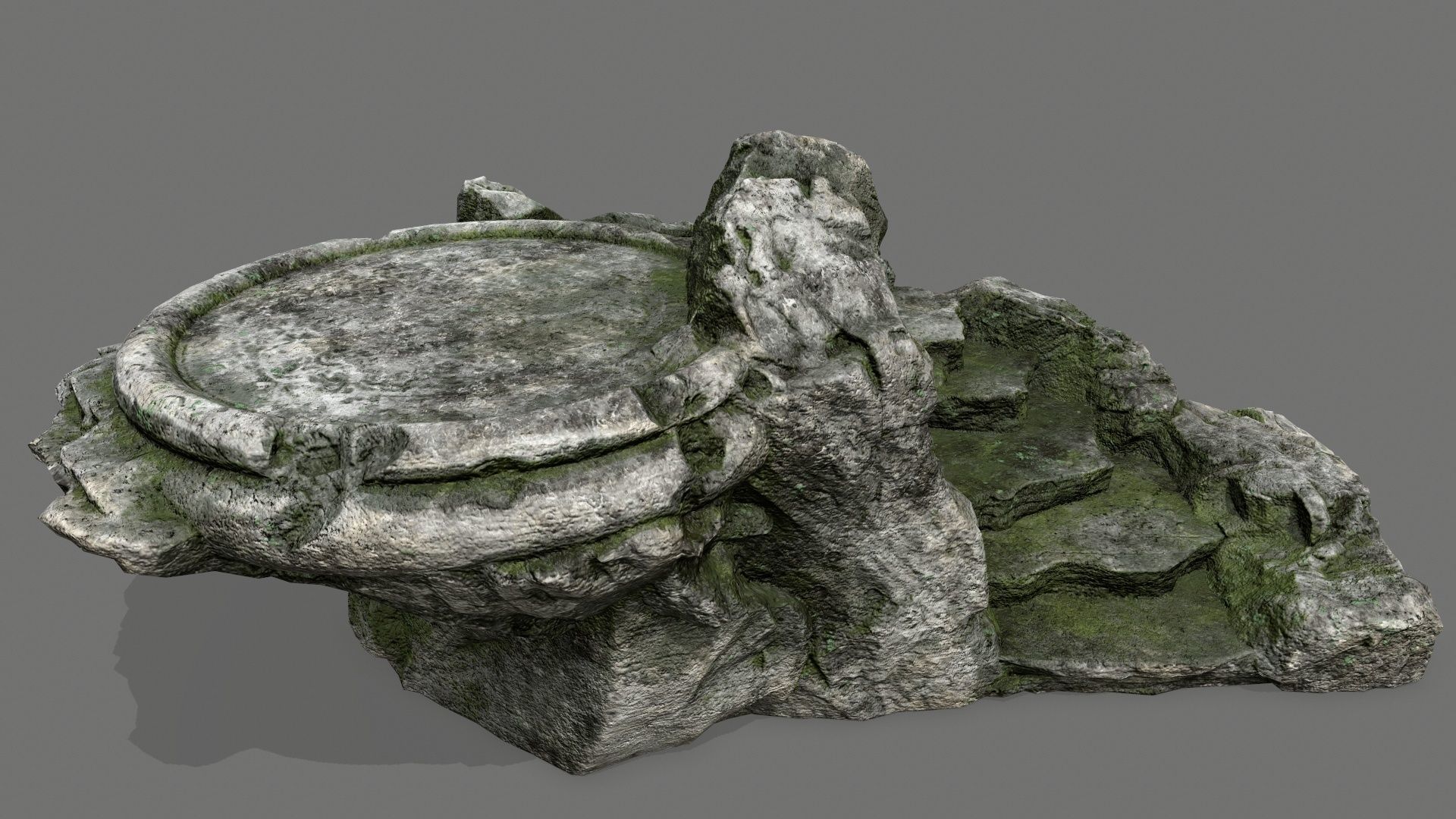 Ladder 4 rock Low-poly 3D model_11