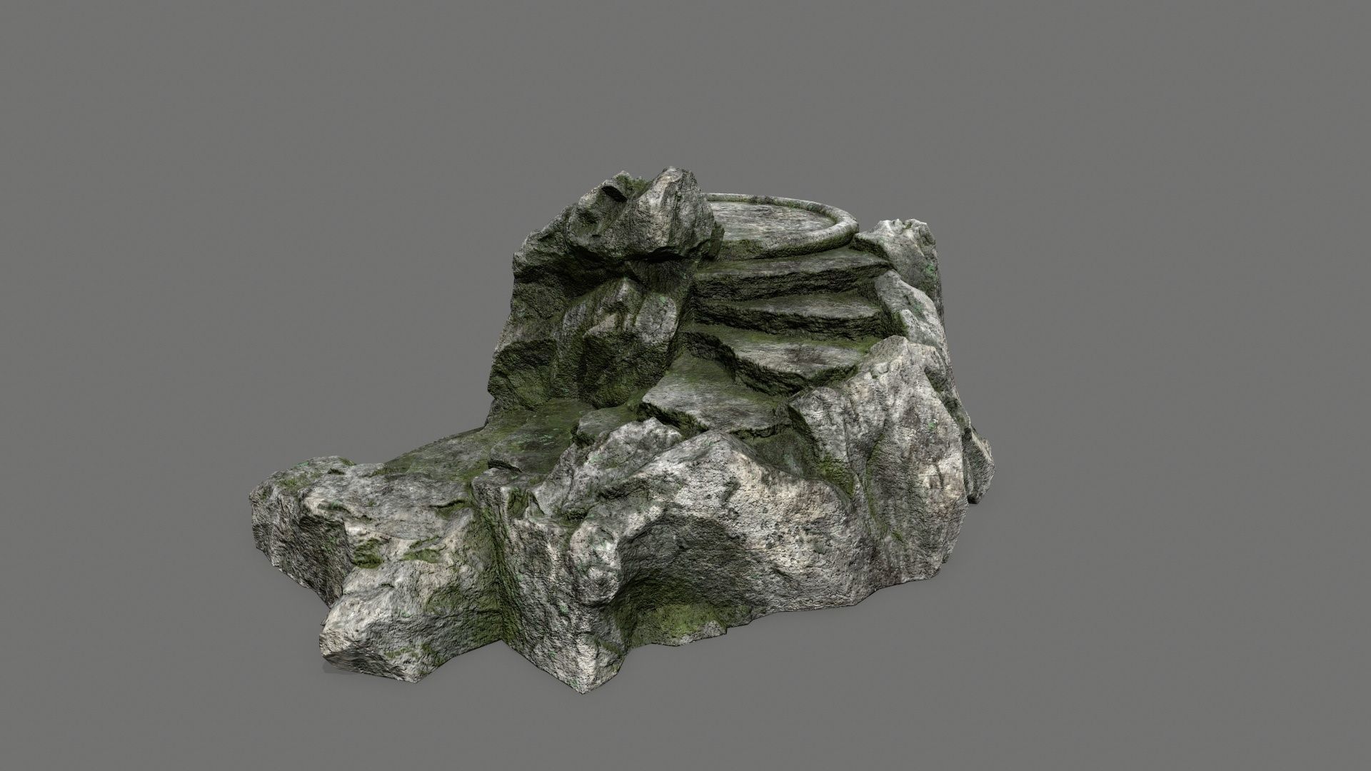 Ladder 4 rock Low-poly 3D model_3