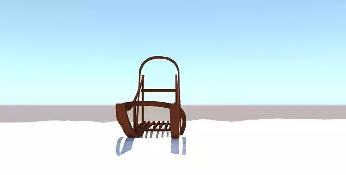 SLED MODEL wooden in snow