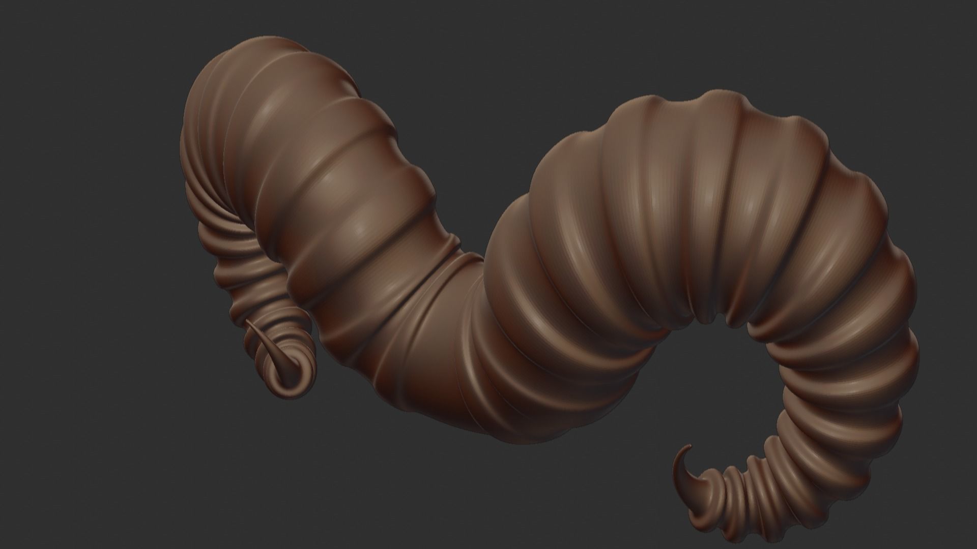 Ram horns sculpture  3D print model_2