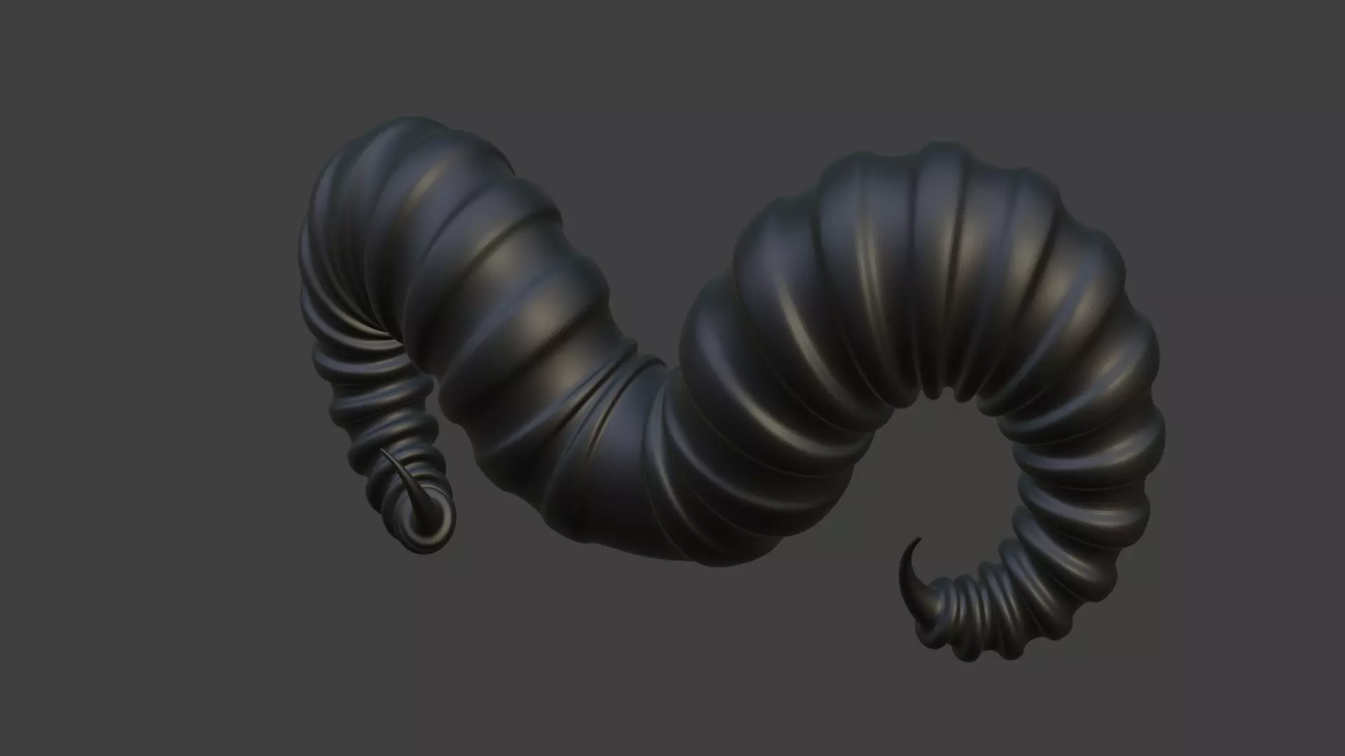 Ram horns sculpture  3D print model_0