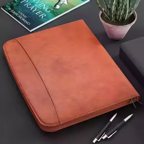 Leather portfolio bag - Closed