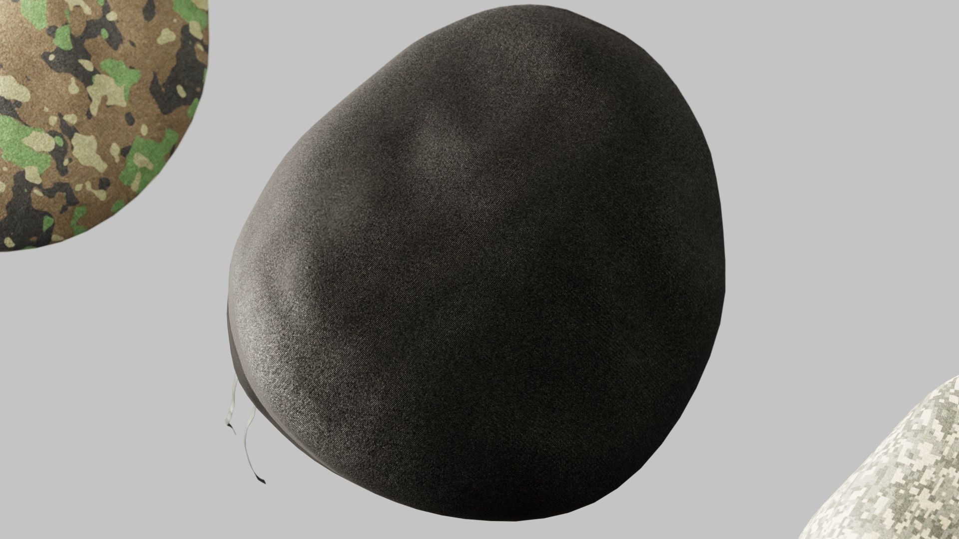  Military Hat Beret Set  Low-poly 3D model_6