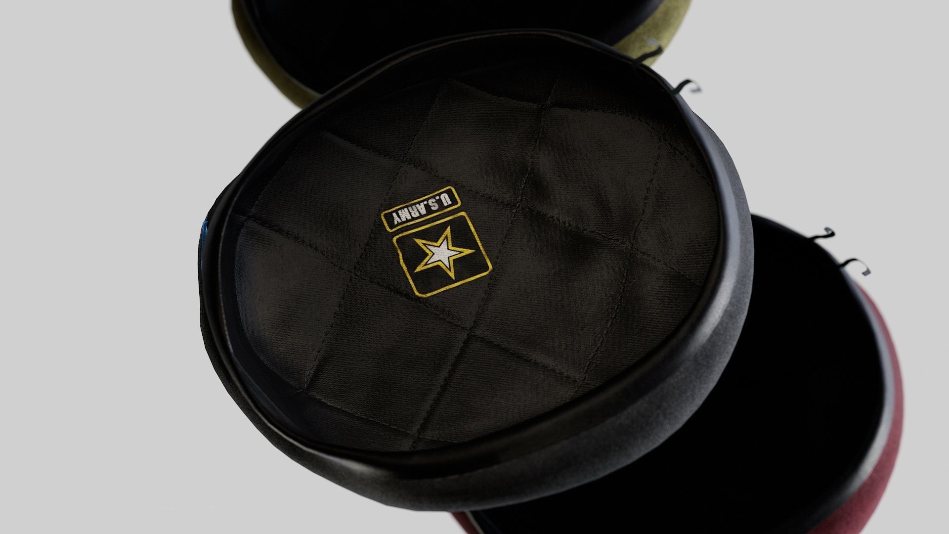  Military Hat Beret Set  Low-poly 3D model_7