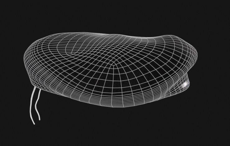  Military Hat Beret Set  Low-poly 3D model_17