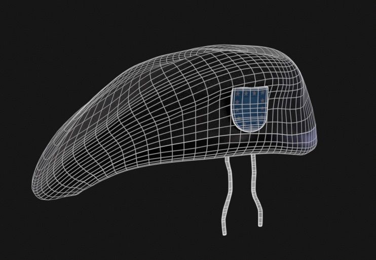  Military Hat Beret Set  Low-poly 3D model_19