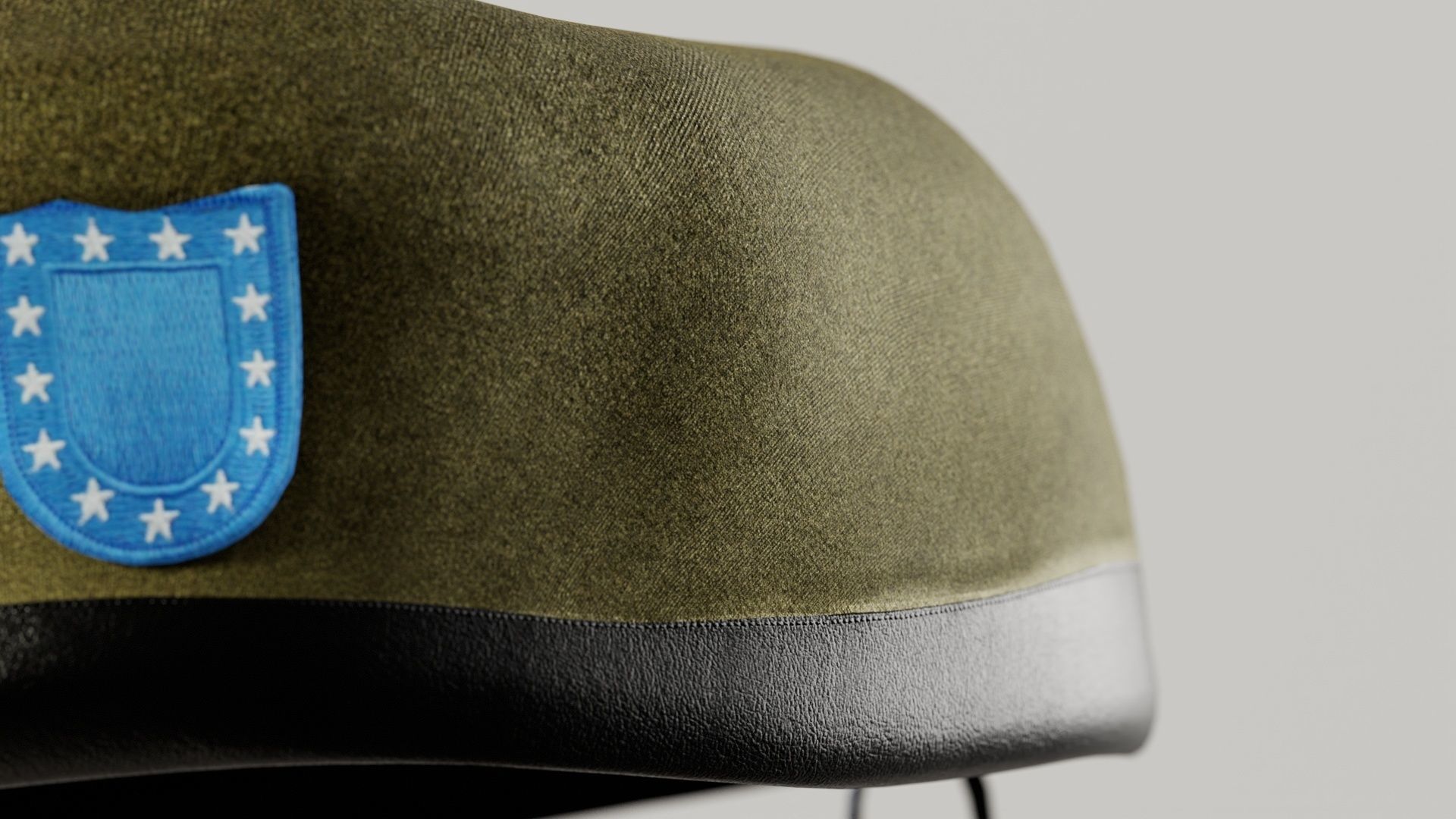  Military Hat Beret Set  Low-poly 3D model_13