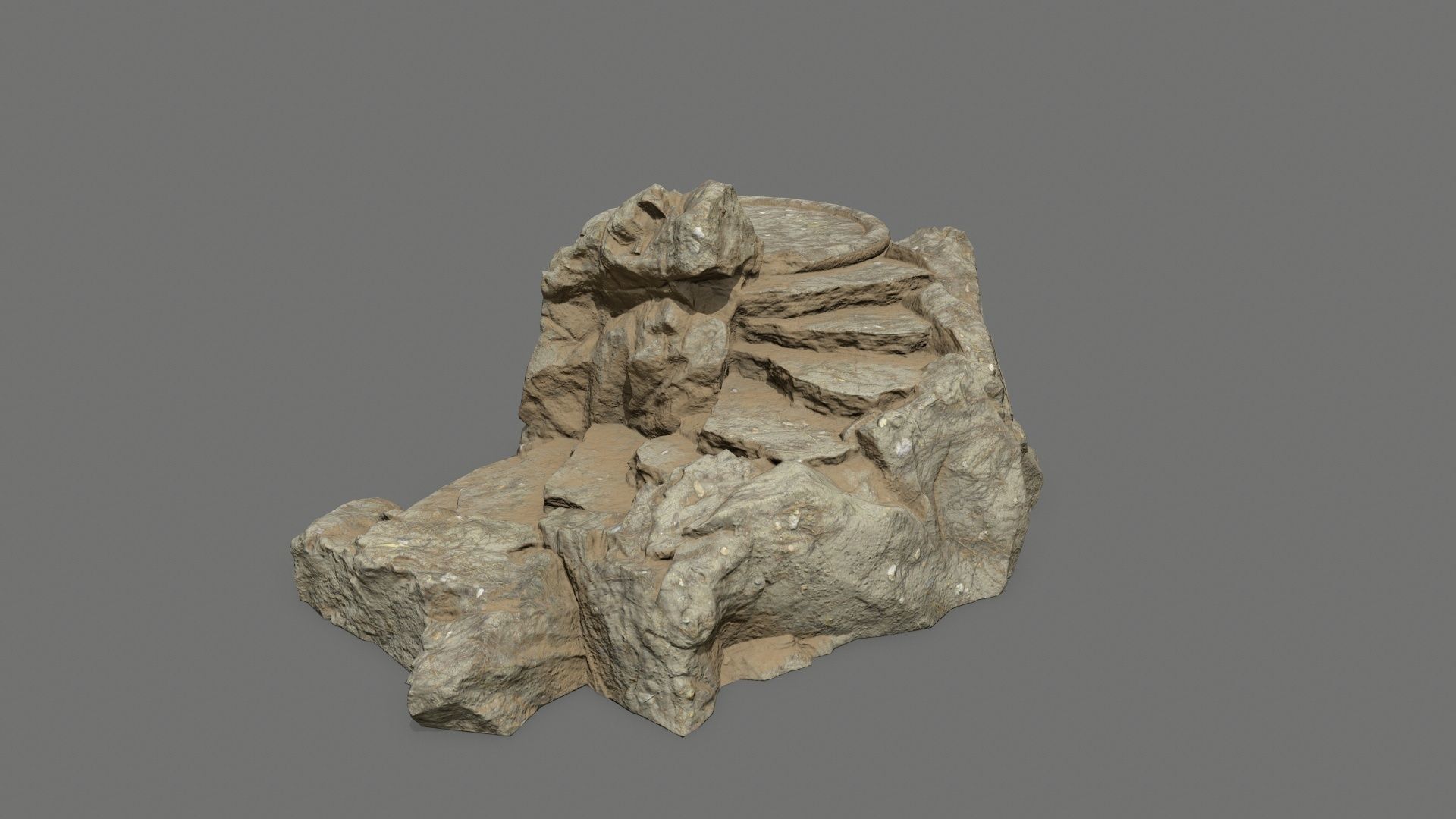 Ladder 7 rock Low-poly 3D model_2