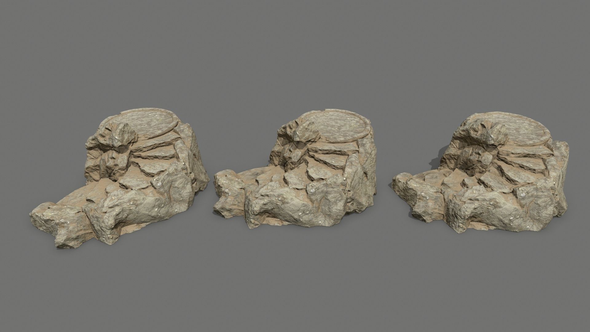 Ladder 7 rock Low-poly 3D model_11