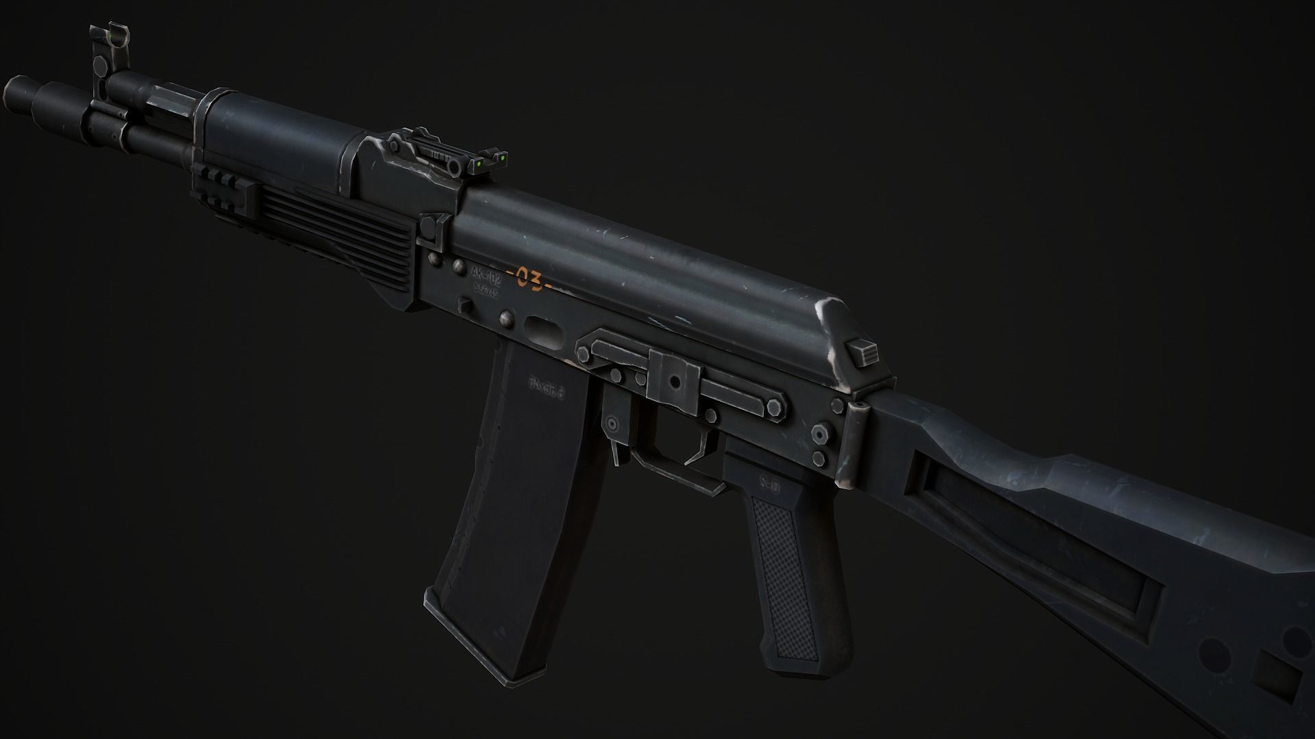 3D model Ak-102 Assault Rifle - Low Poly Game Ready VR / AR / low-poly ...