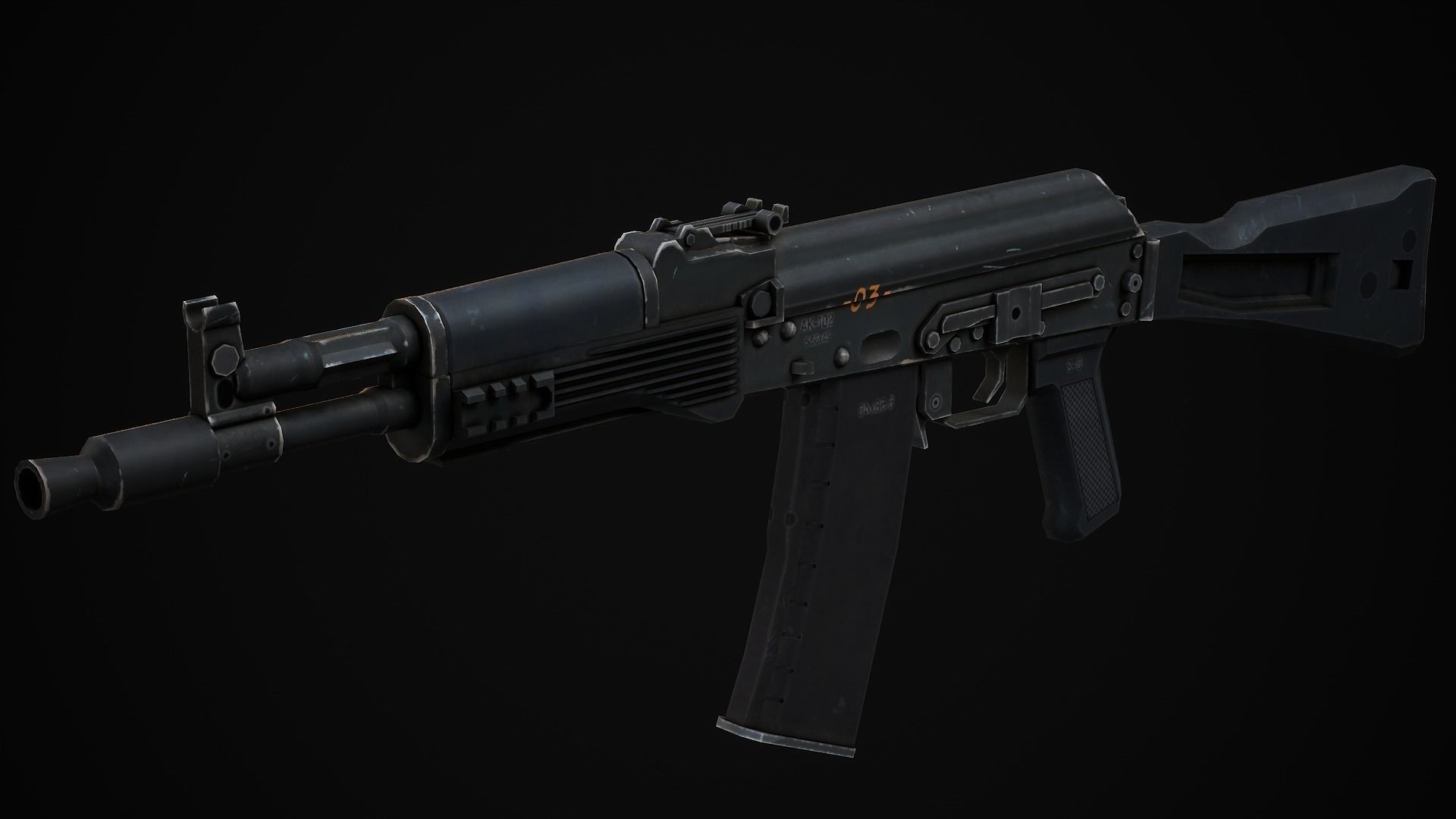 3D model Ak-102 Assault Rifle - Low Poly Game Ready VR / AR / low-poly ...