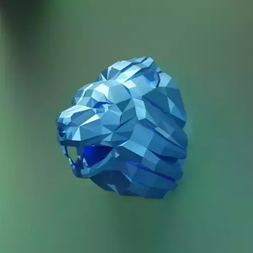 polygon lion head for 3d printing ready