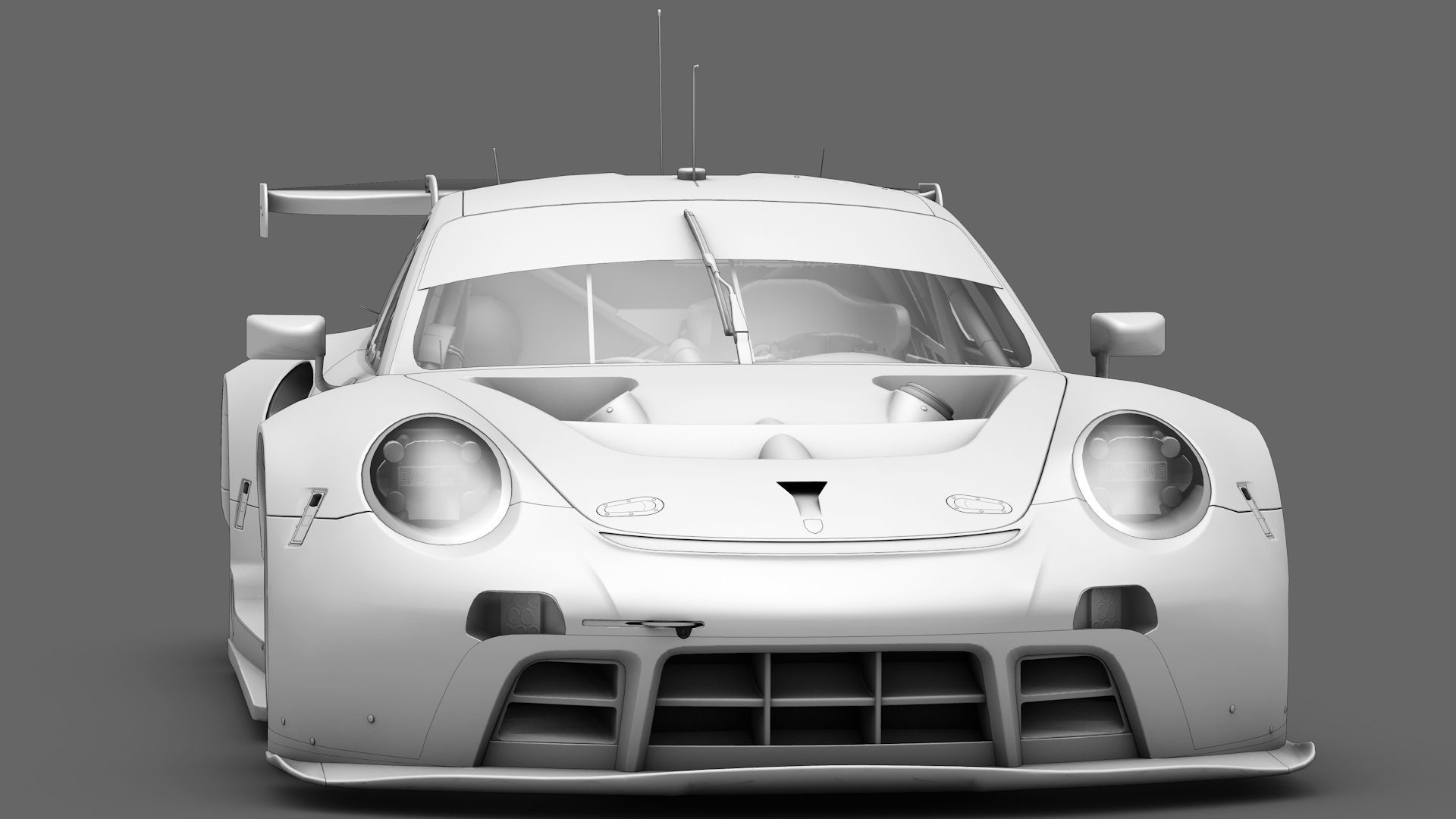 Porsche 911 RSR 2019 GT3 GTLM Low-poly 3D model_1