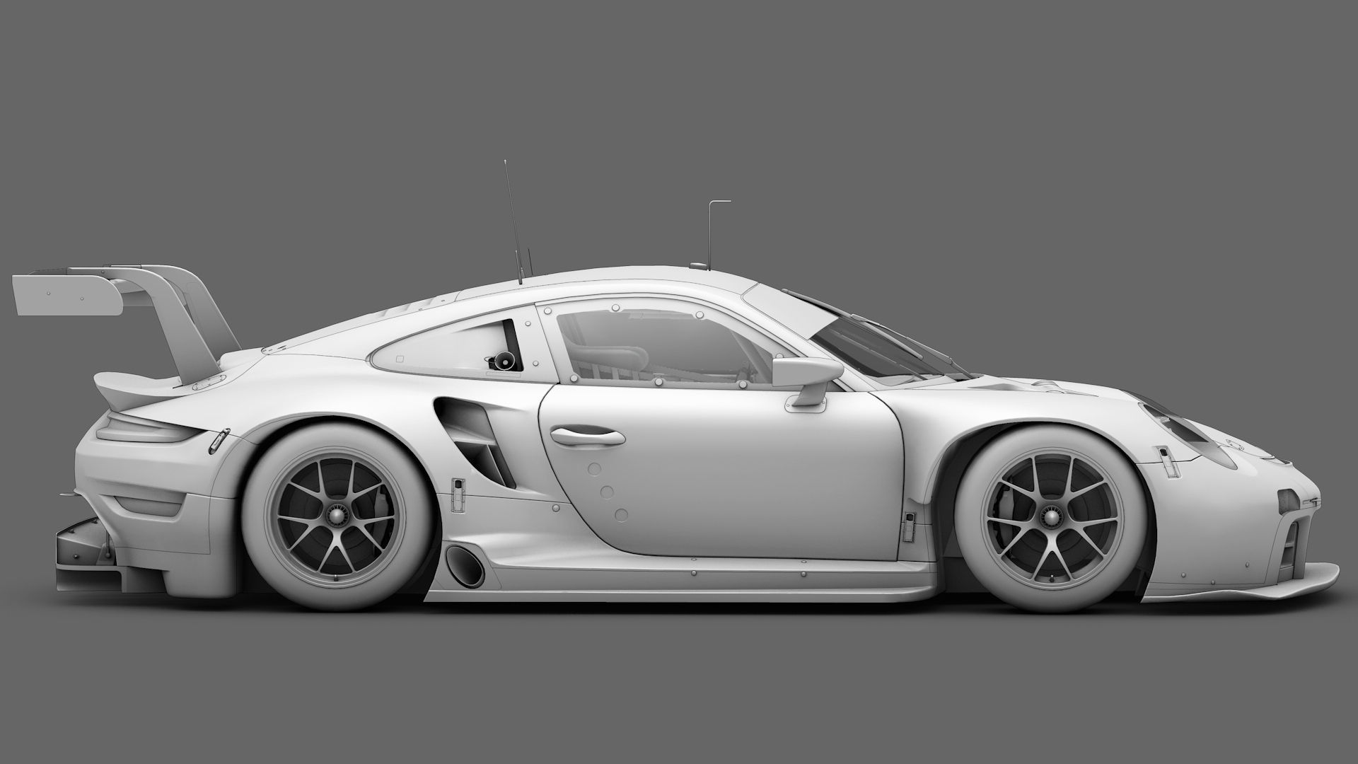 Porsche 911 RSR 2019 GT3 GTLM Low-poly 3D model_2
