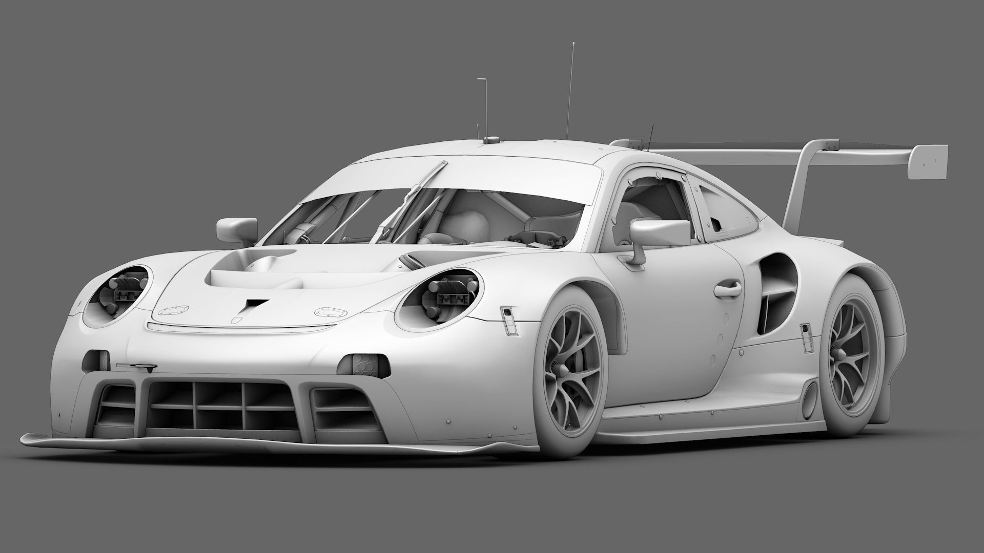 Porsche 911 RSR 2019 GT3 GTLM Low-poly 3D model_4