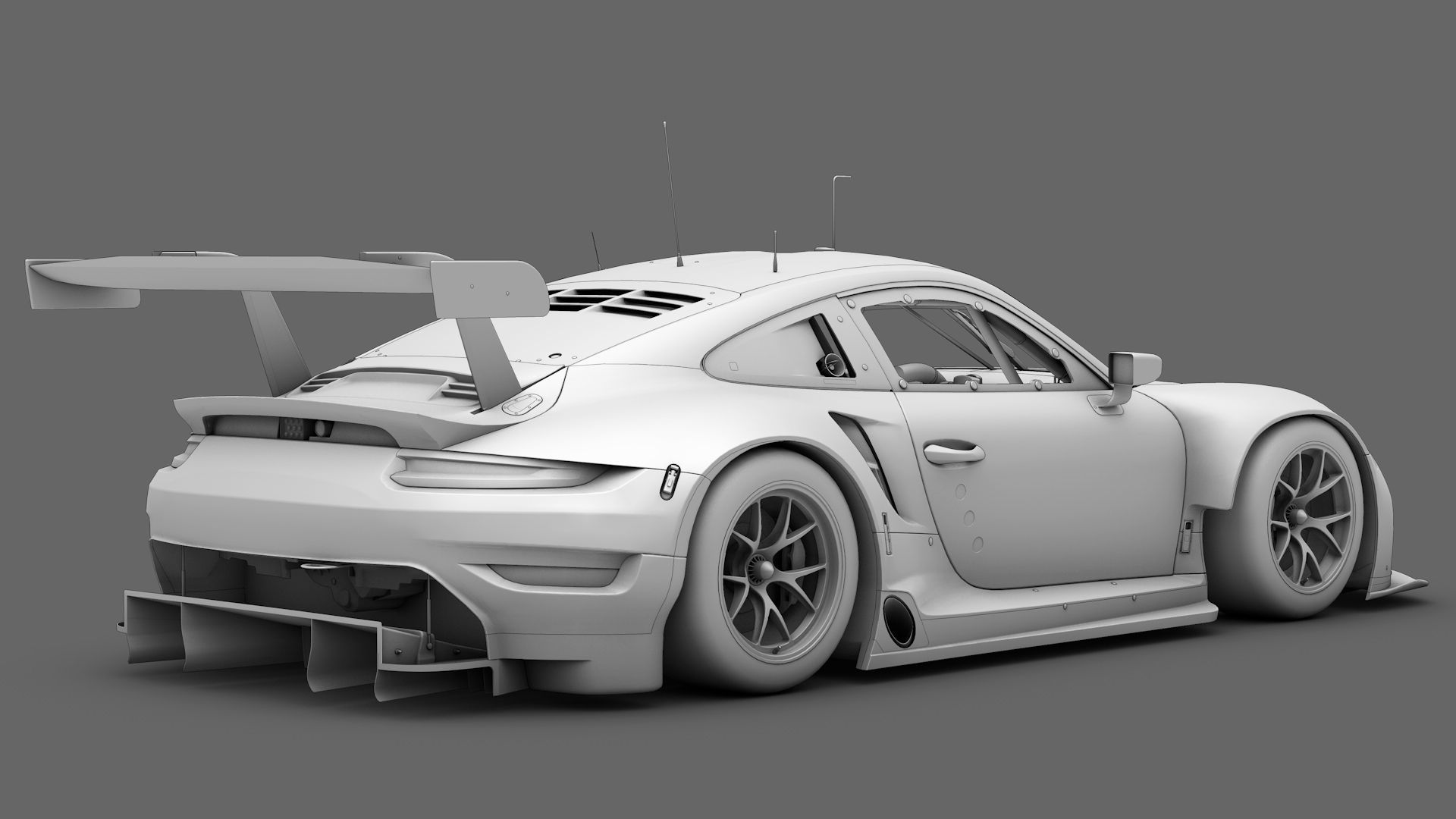 Porsche 911 RSR 2019 GT3 GTLM Low-poly 3D model_7