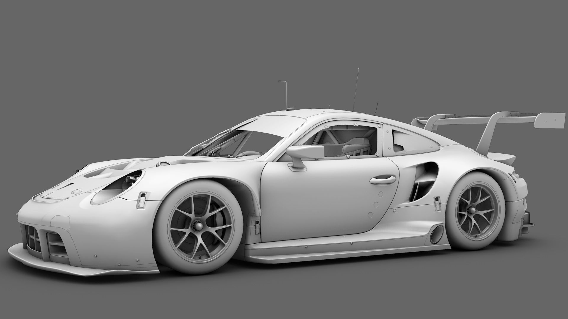 Porsche 911 RSR 2019 GT3 GTLM Low-poly 3D model_6