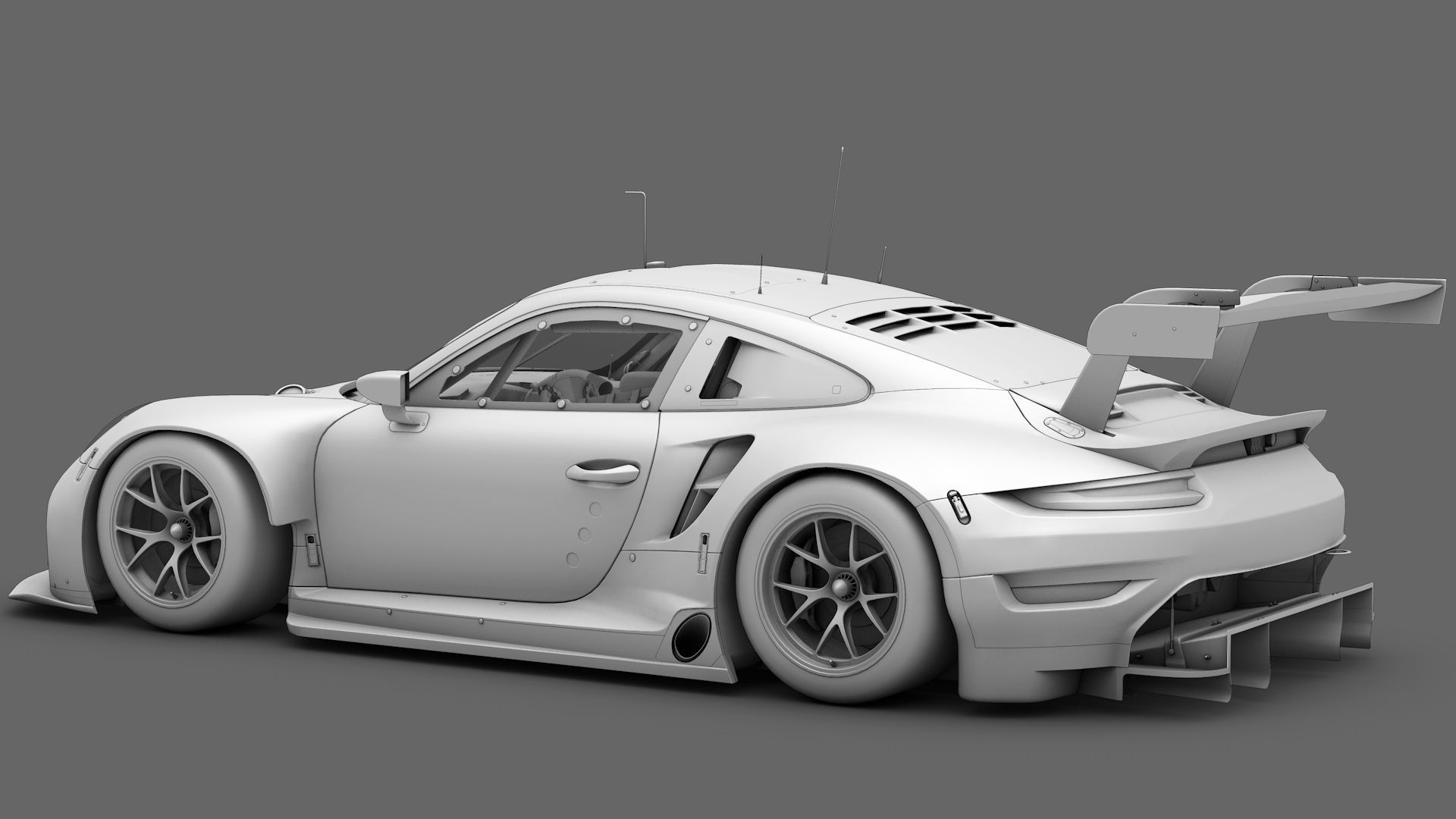 Porsche 911 RSR 2019 GT3 GTLM Low-poly 3D model_3
