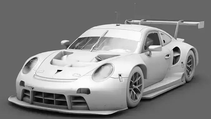 Porsche 911 RSR 2019 GT3 GTLM Low-poly 3D model Porsche 911 RSR 2019 GT3 GTLM Low-poly 3D model