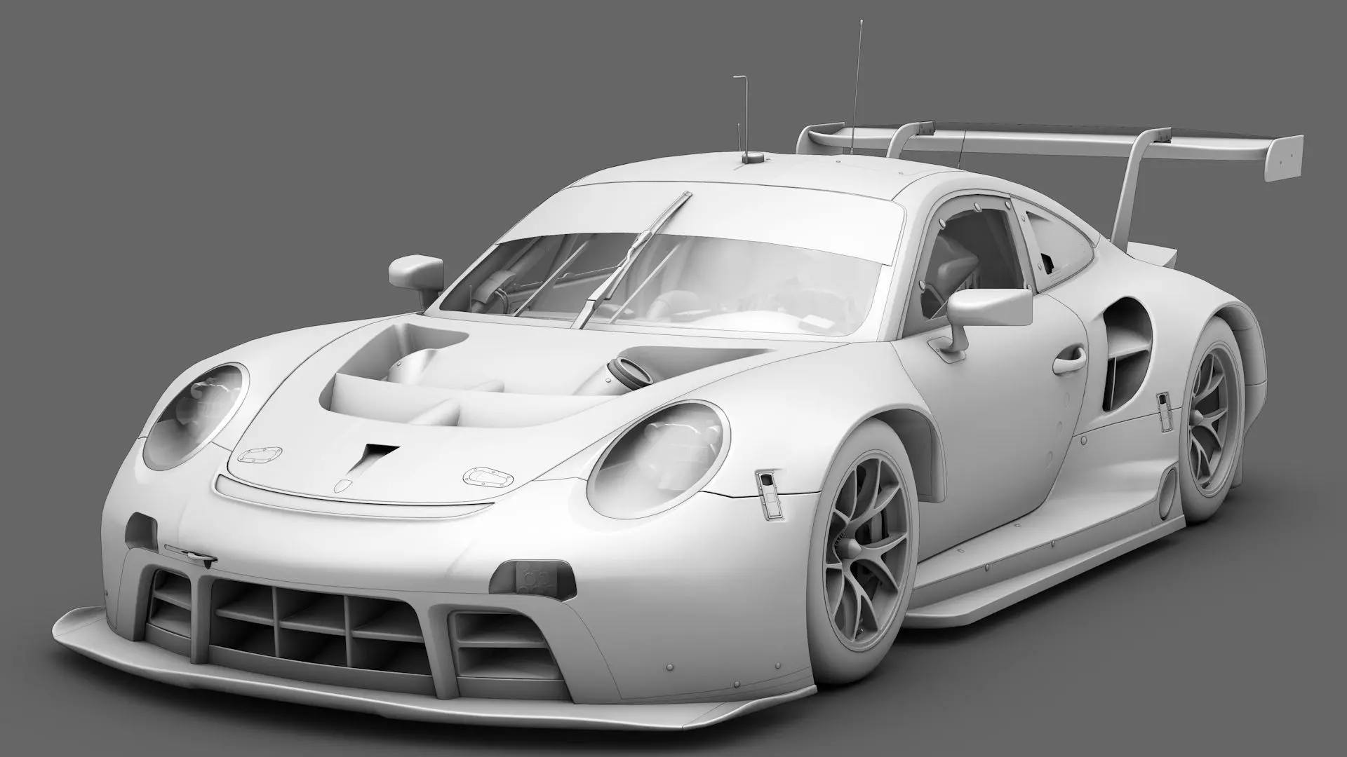 Porsche 911 RSR 2019 GT3 GTLM Low-poly 3D model_0