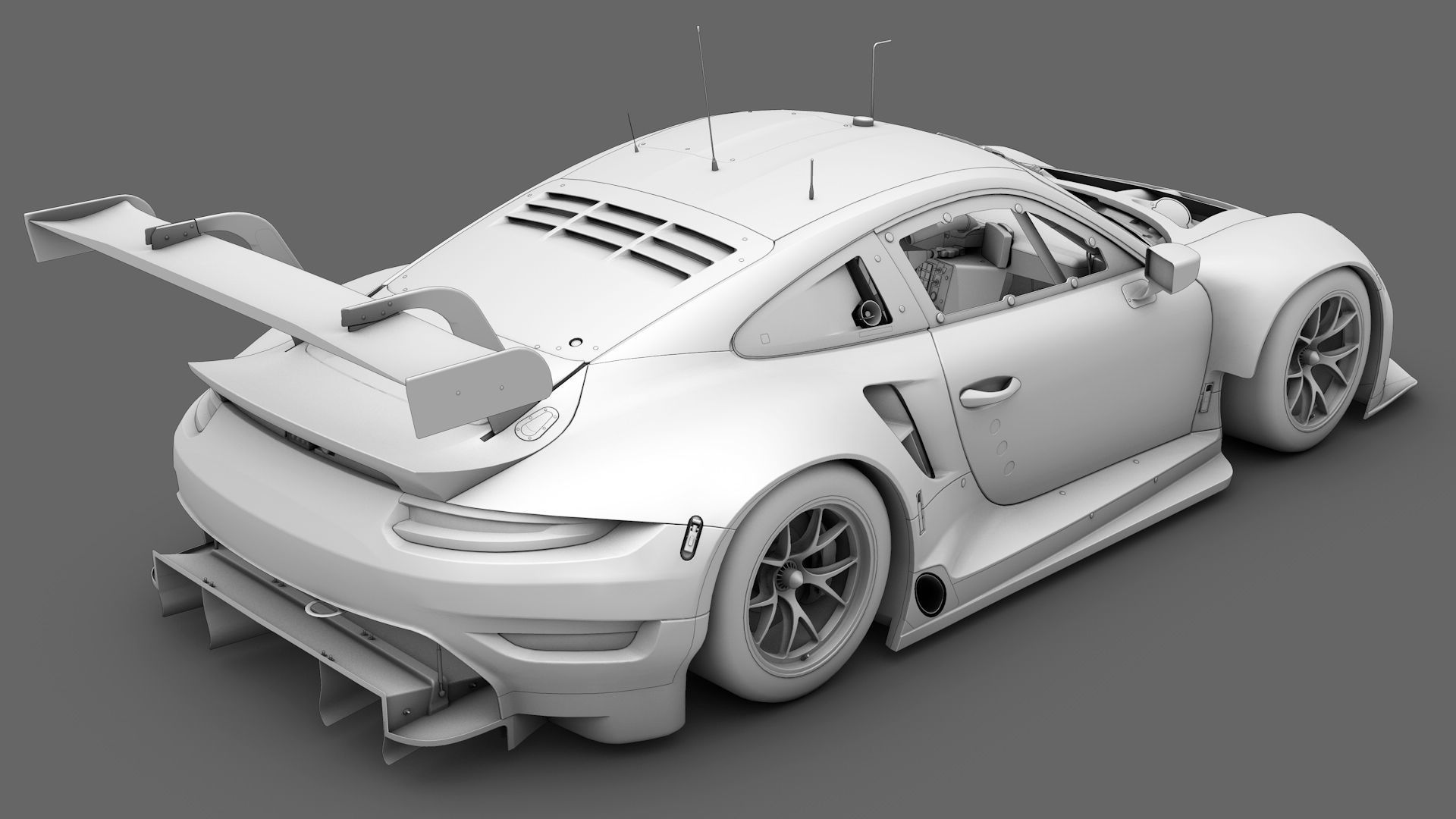 Porsche 911 RSR 2019 GT3 GTLM Low-poly 3D model_11
