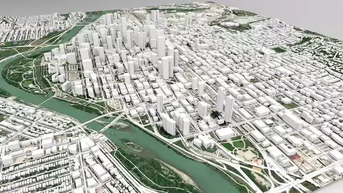 Cityscape Calgary Canada 3D model