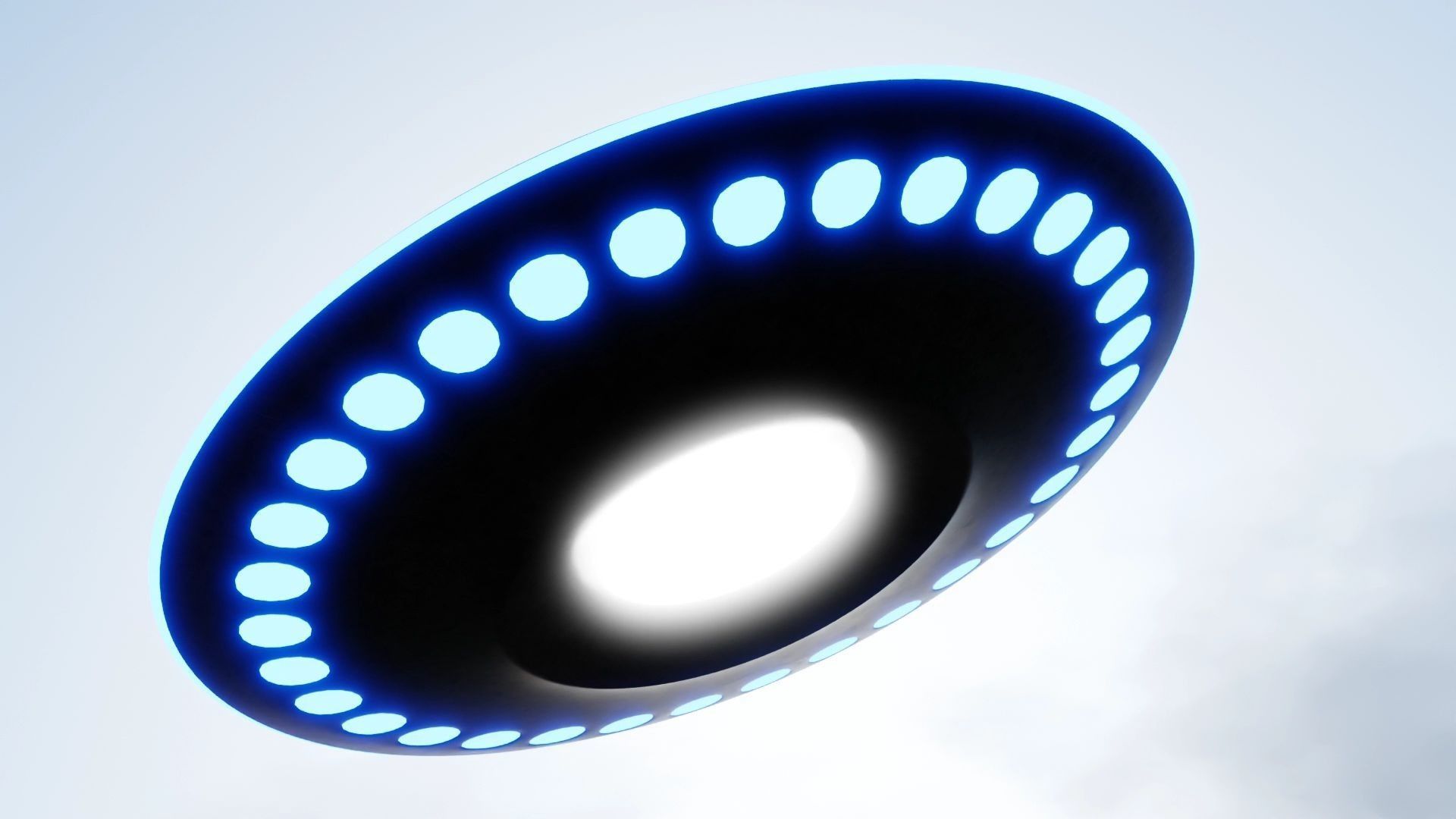MYSTICAL FLYING SAUCER UFO Low-poly 3D model_11