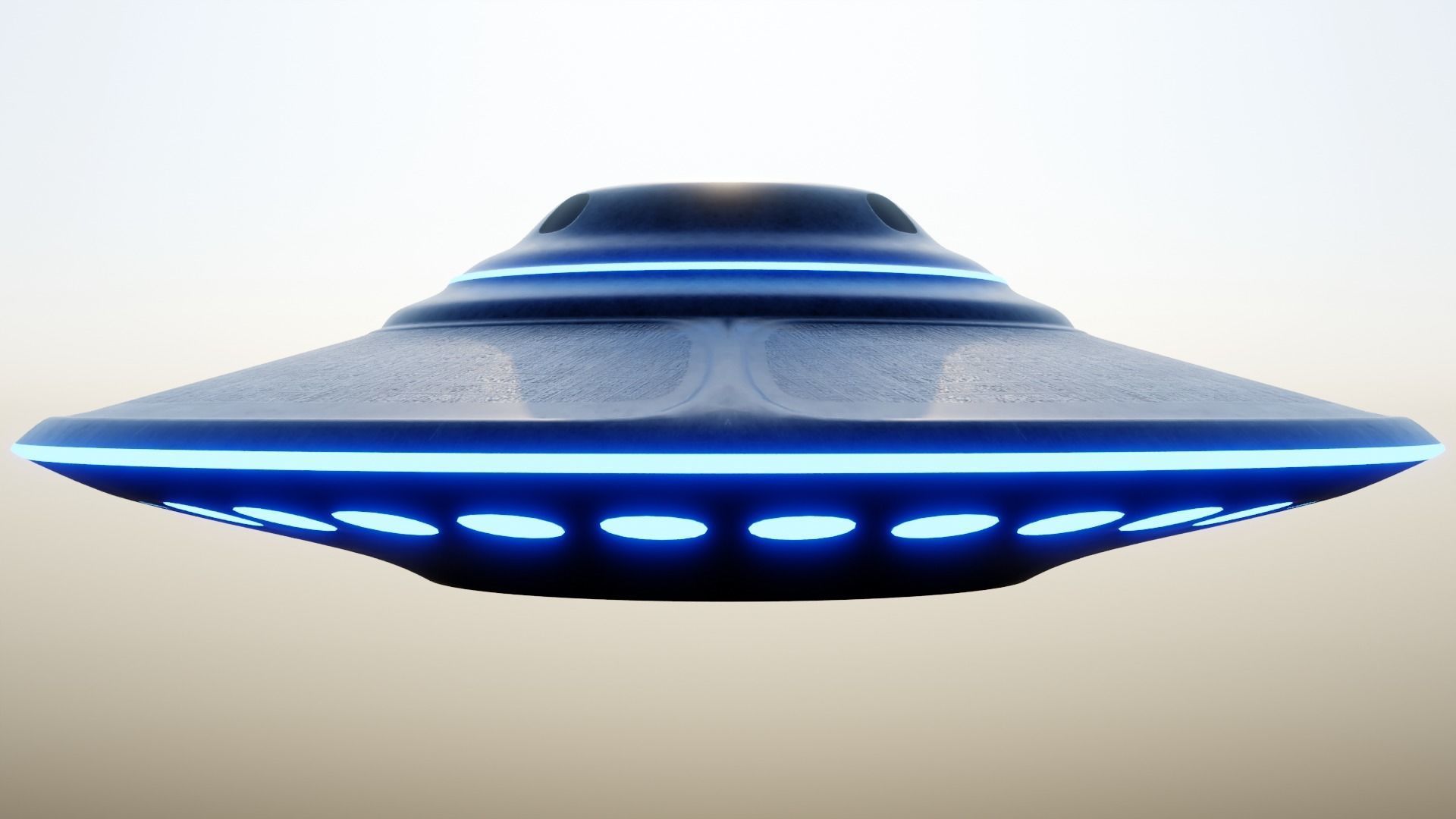 MYSTICAL FLYING SAUCER UFO Low-poly 3D model_3