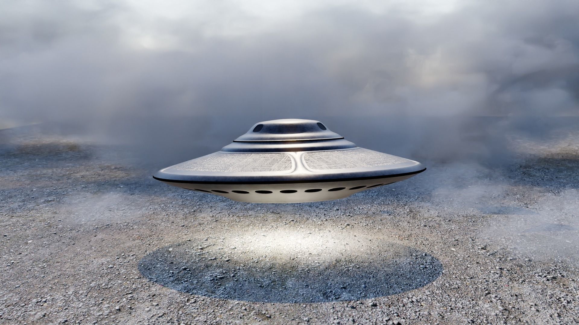 MYSTICAL FLYING SAUCER UFO Low-poly 3D model_2
