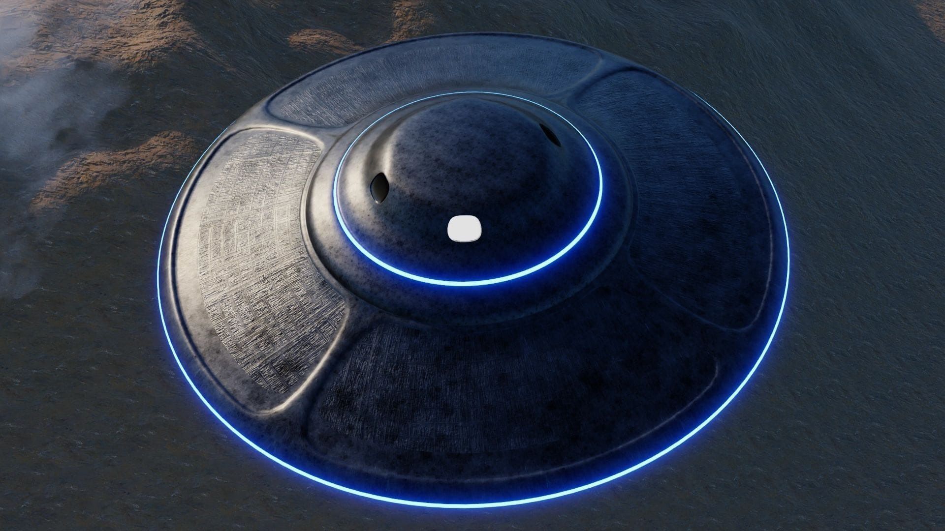 MYSTICAL FLYING SAUCER UFO Low-poly 3D model_9