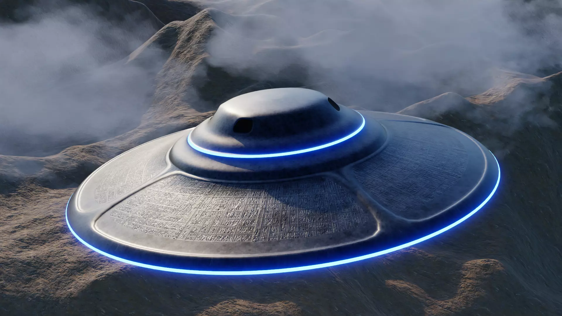 MYSTICAL FLYING SAUCER UFO Low-poly 3D model_0