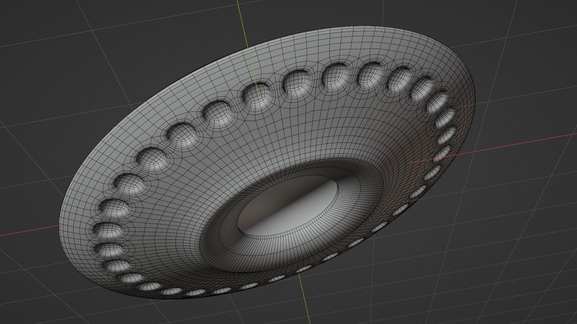 MYSTICAL FLYING SAUCER UFO Low-poly 3D model_12