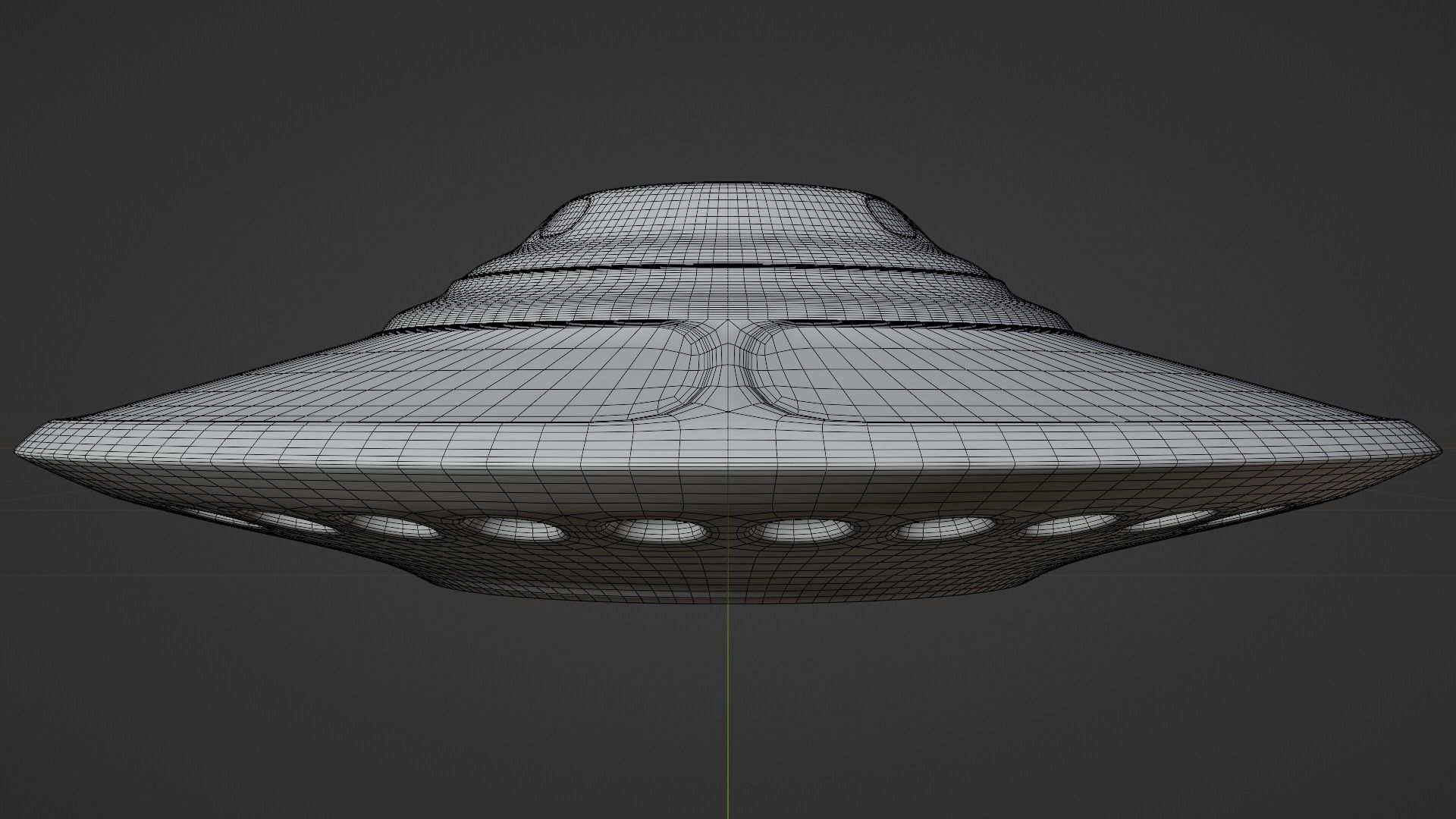 MYSTICAL FLYING SAUCER UFO Low-poly 3D model_4