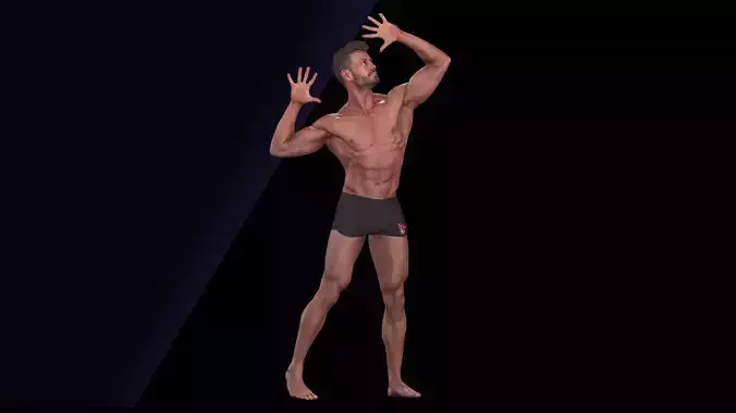 Cleaned 3D Body Scan Ethan White Underwear