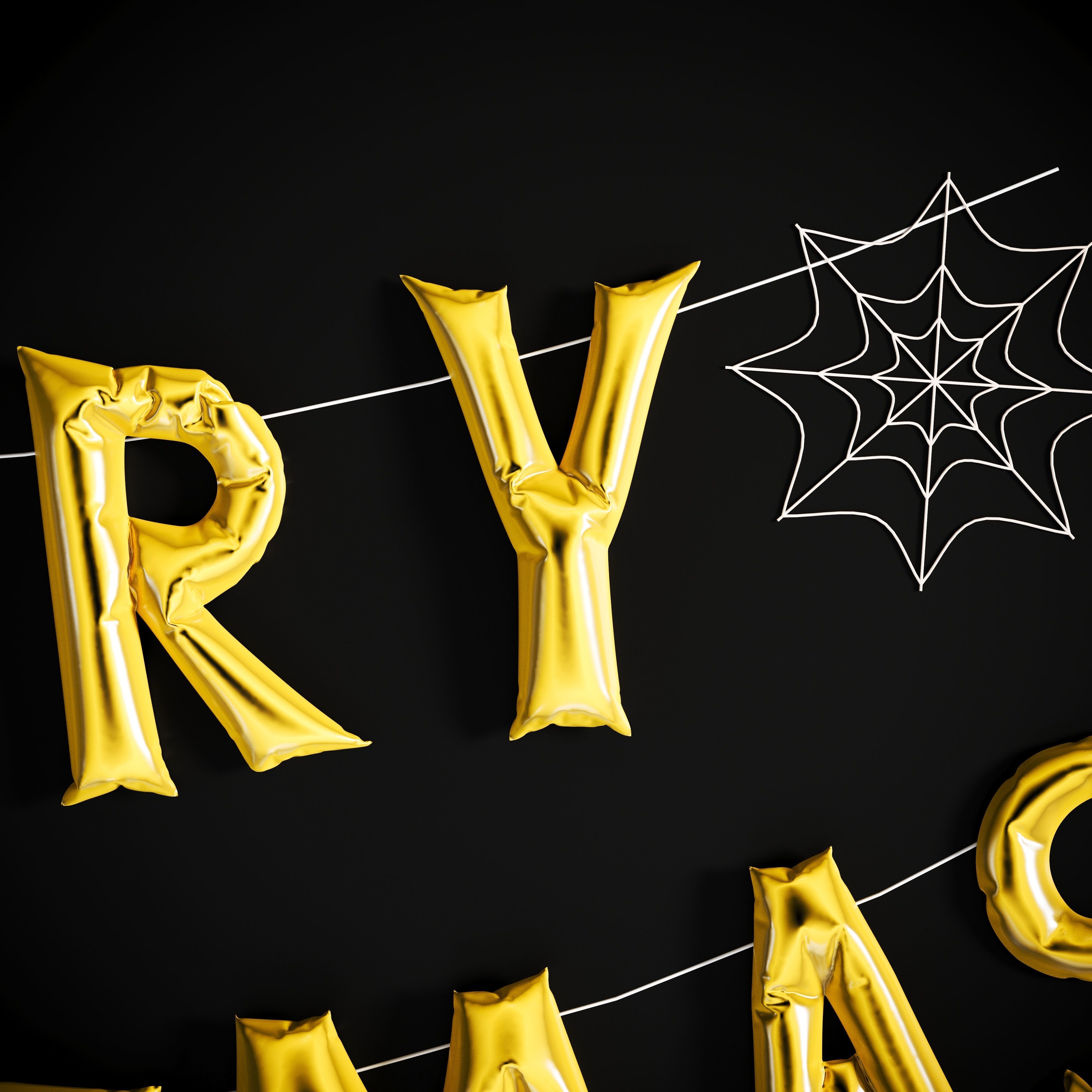 Balloons Merry Christmas Low-poly 3D model_5