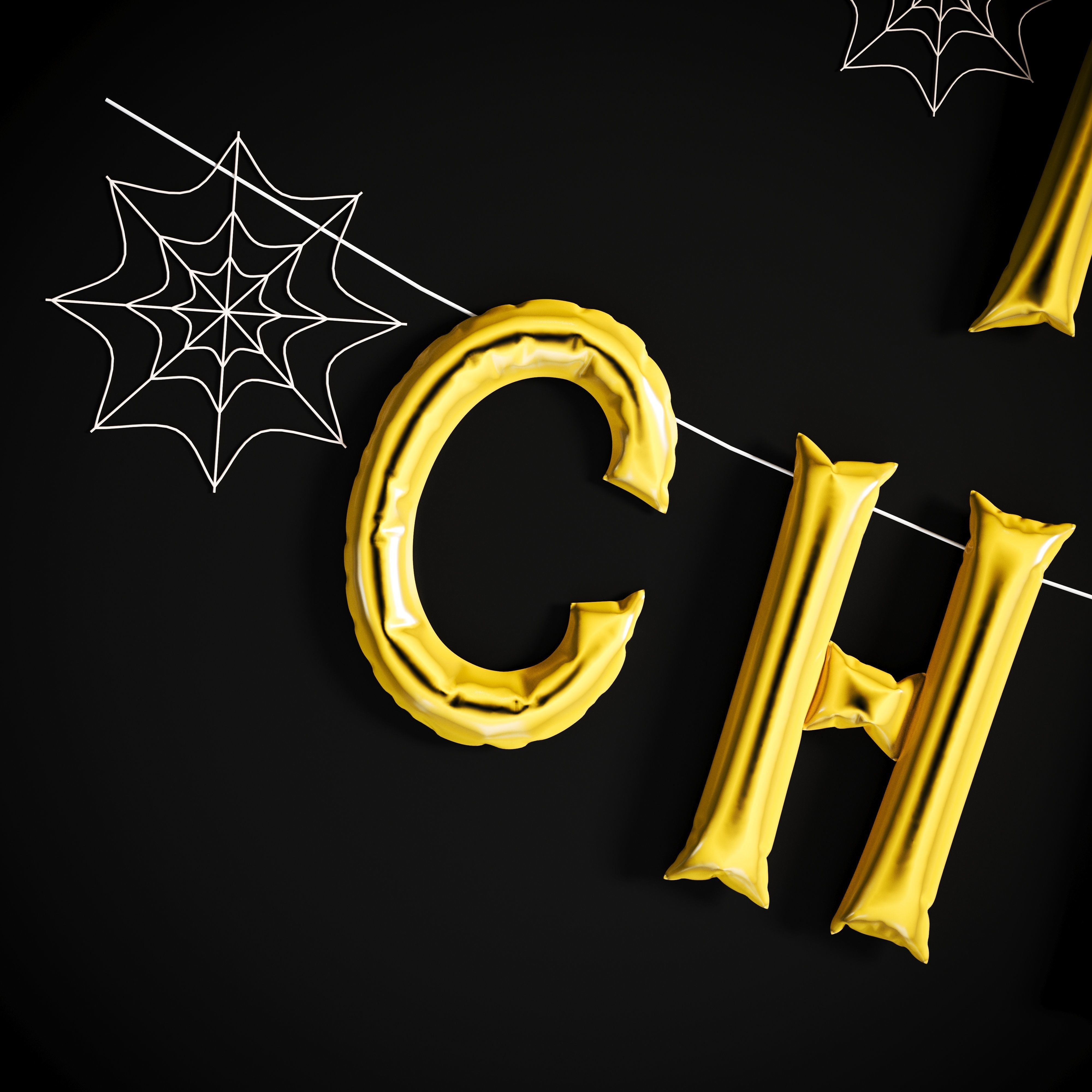 Balloons Merry Christmas Low-poly 3D model_6