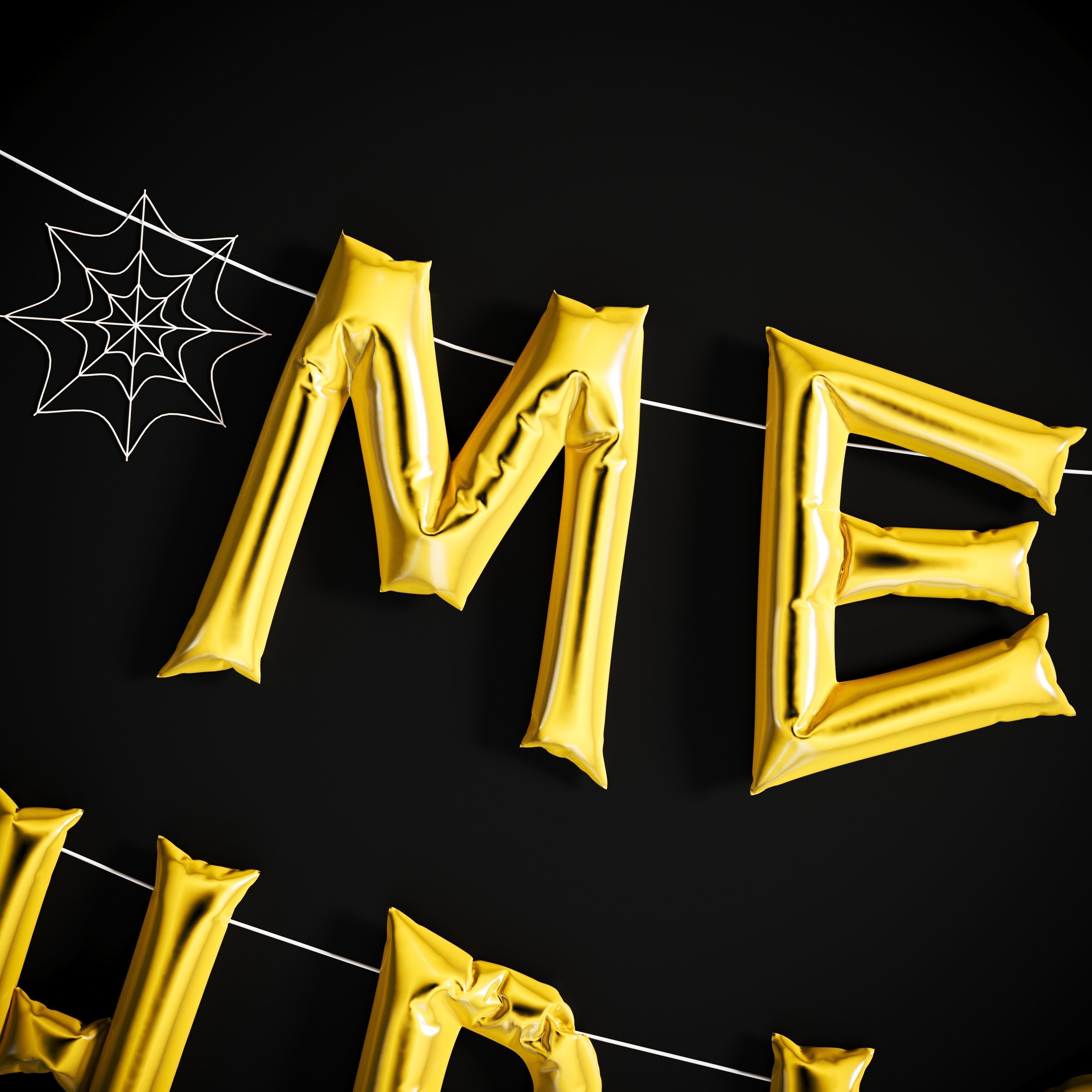 Balloons Merry Christmas Low-poly 3D model_2