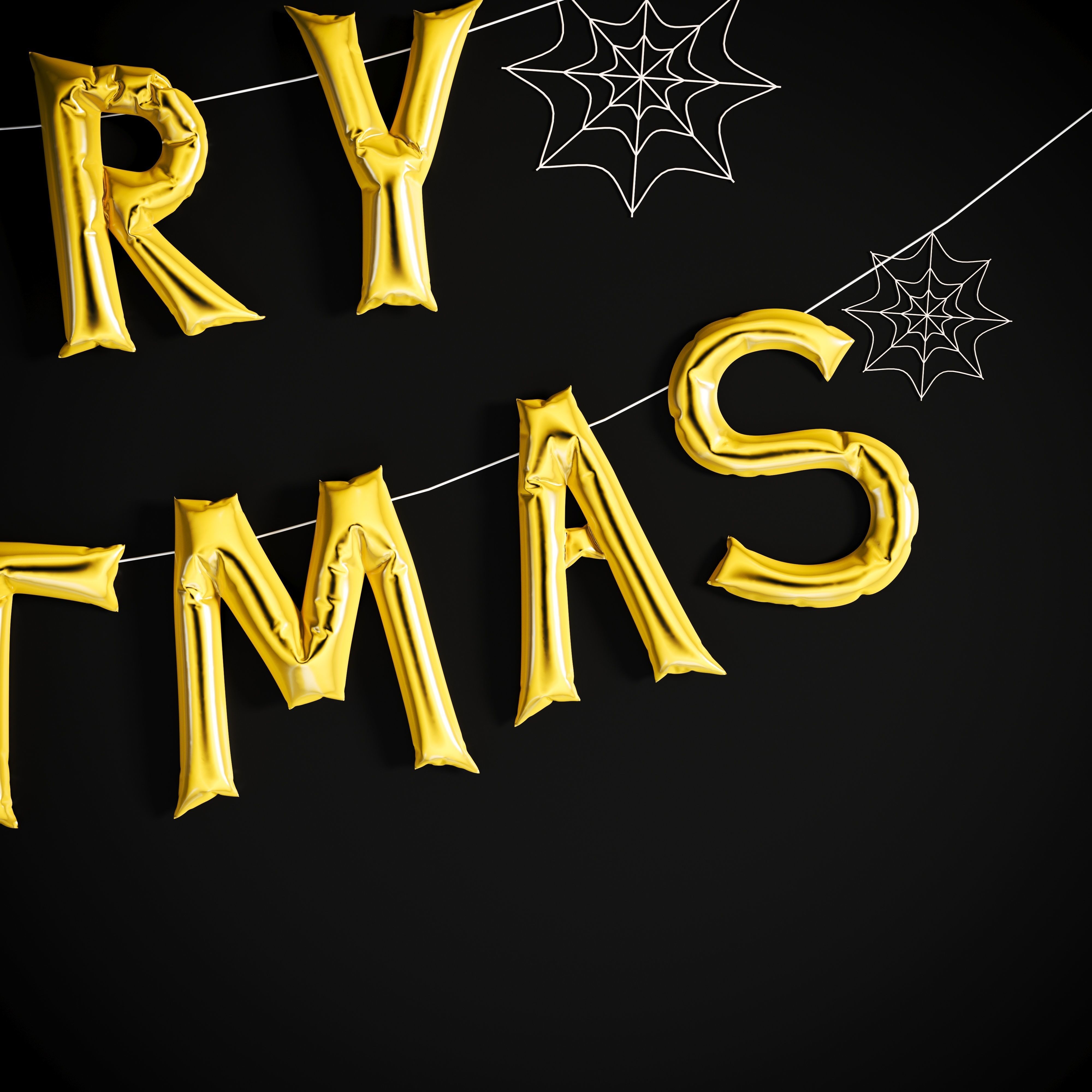 Balloons Merry Christmas Low-poly 3D model_10