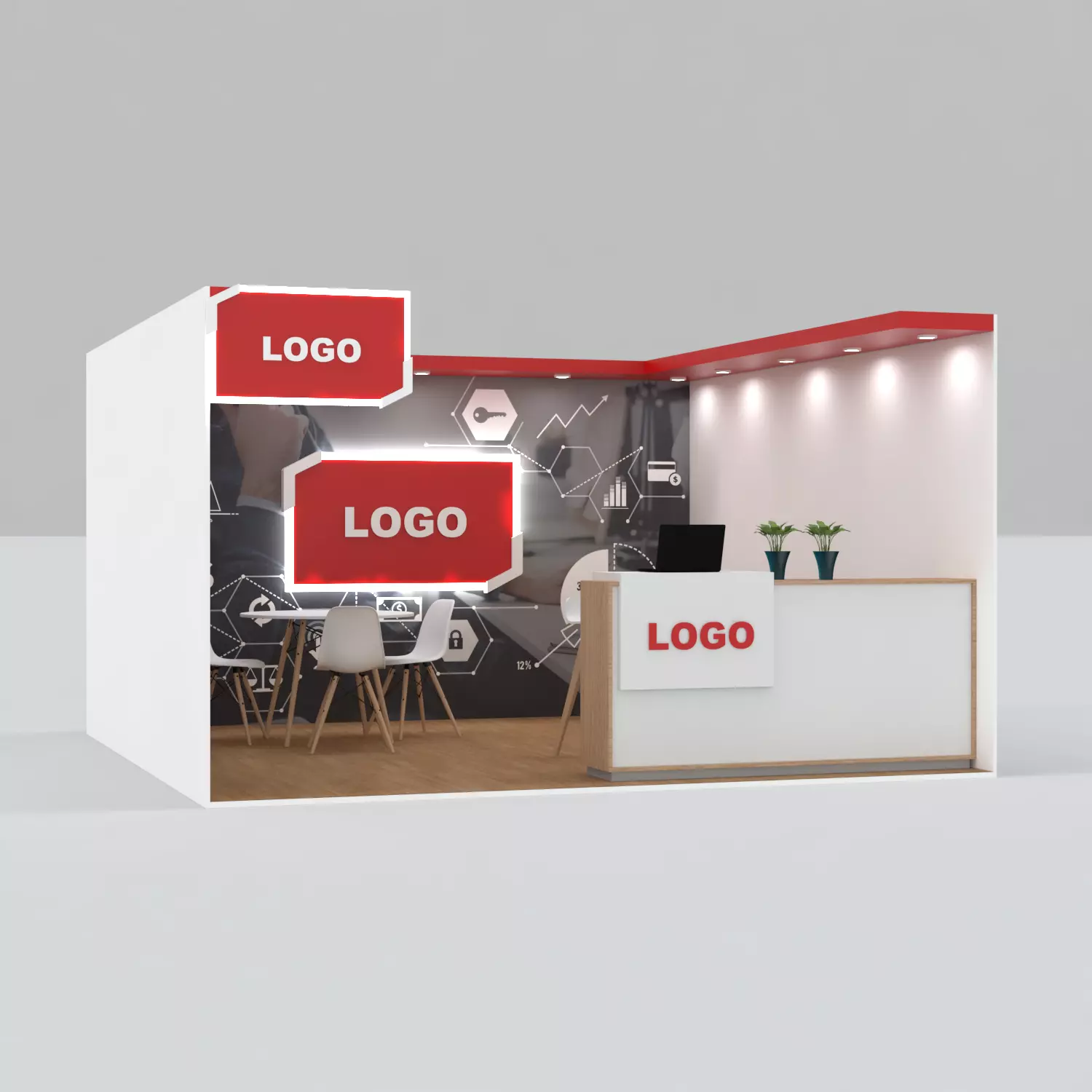 EXHIBITION STAND - A1 - 4X4MTRS 3D model_0